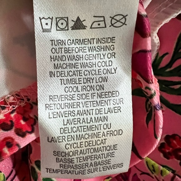 Hale Bob Spring Dress Pink Floral 'Manila Jersey' Twist Front Balloon Sleeve NWT - Picture 14 of 15